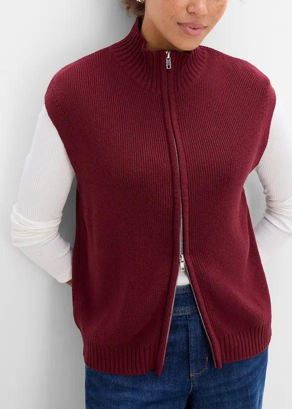 Gilet in maglia di misto cotone, bonprix