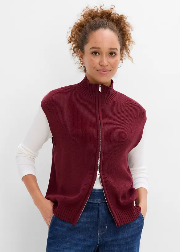 Gilet in maglia di misto cotone, bonprix