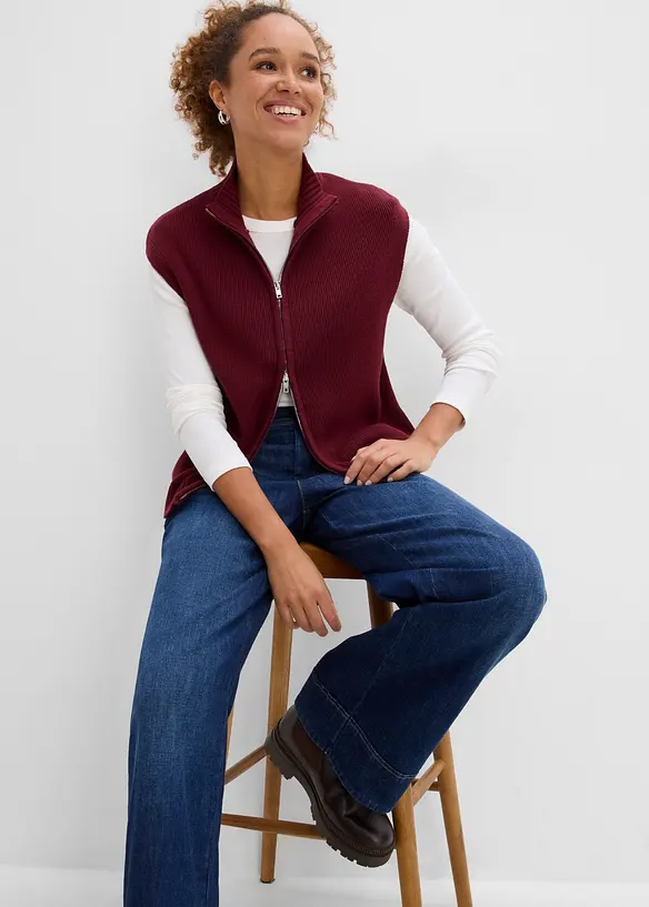 Gilet in maglia di misto cotone, bonprix