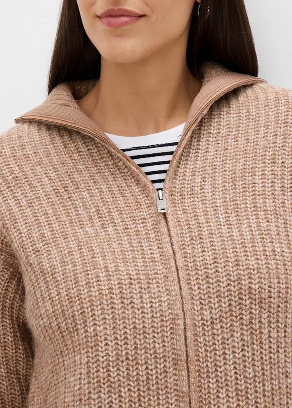 Cardigan in filato grosso con percentuale di lana, bonprix