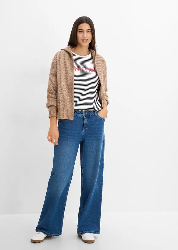 Cardigan in filato grosso con percentuale di lana, bonprix