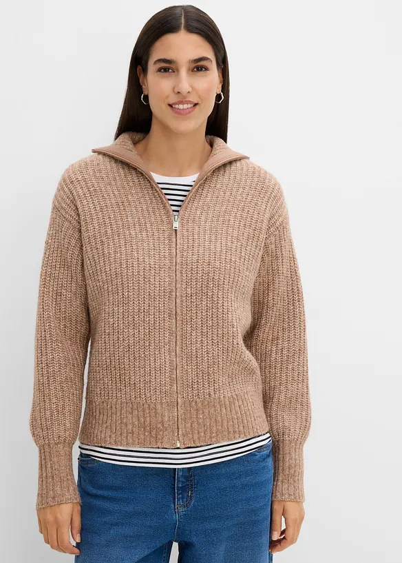 Cardigan in filato grosso con percentuale di lana, bonprix
