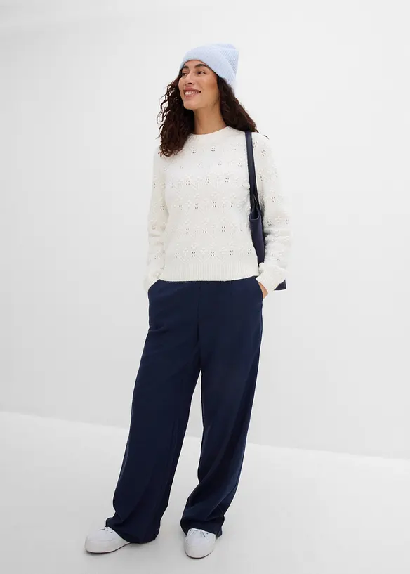 Maglione con motivo traforato, bonprix