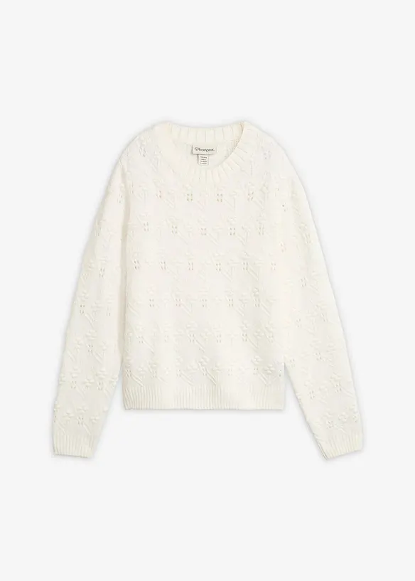 Maglione con motivo traforato, bonprix