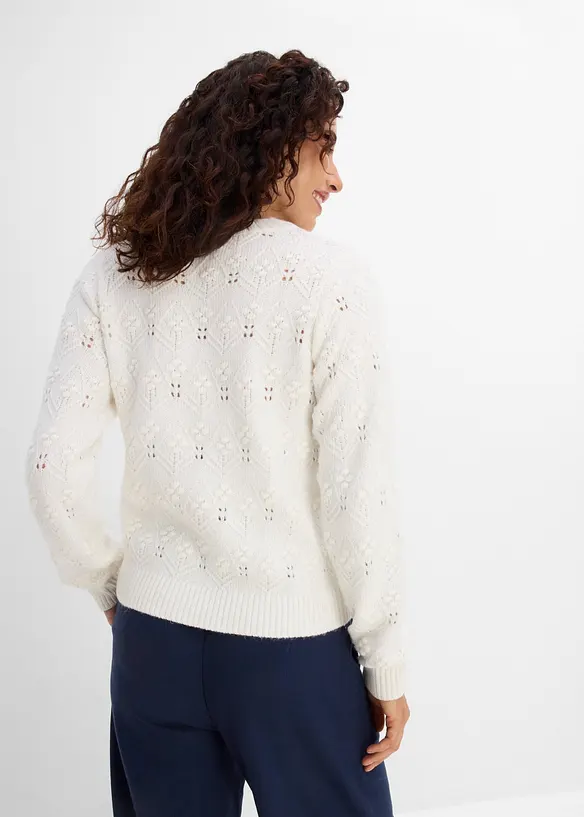 Maglione con motivo traforato, bonprix