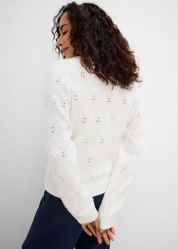 Maglione con motivo traforato, bonprix