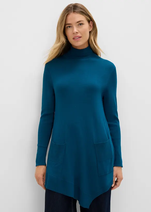 Maglione lungo in misto viscosa, bonprix