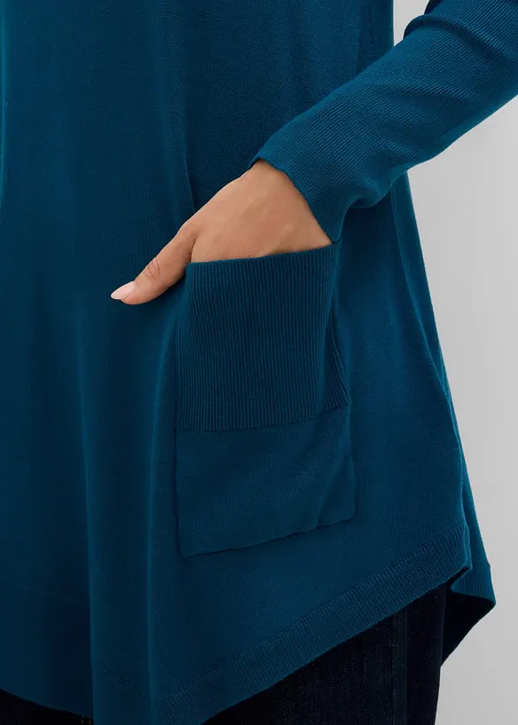Maglione lungo in misto viscosa, bonprix