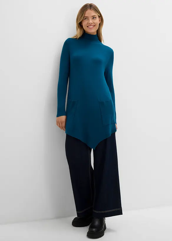Maglione lungo in misto viscosa, bonprix