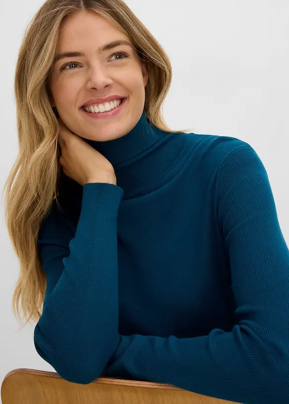 Maglione lungo in misto viscosa, bonprix
