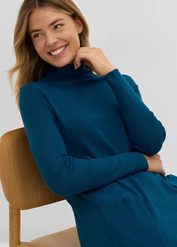 Maglione lungo in misto viscosa, bonprix
