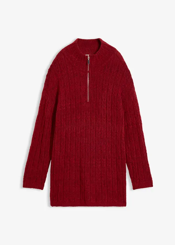 Maglione lungo a trecce, bonprix