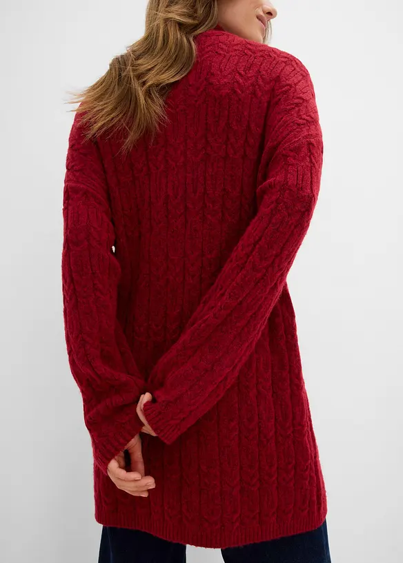 Maglione lungo a trecce, bonprix