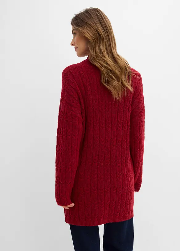 Maglione lungo a trecce, bonprix