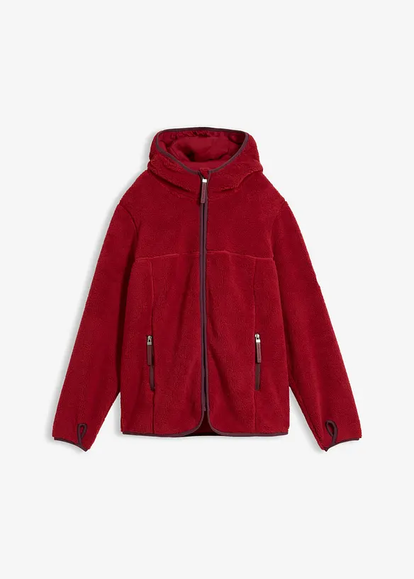 Giacca in pile teddy con cappuccio, bonprix