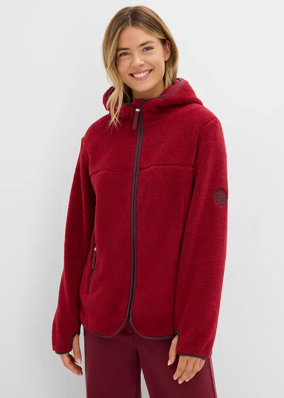 Giacca in pile teddy con cappuccio, bonprix