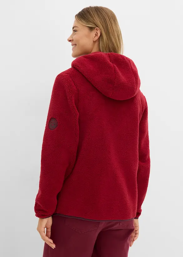 Giacca in pile teddy con cappuccio, bonprix