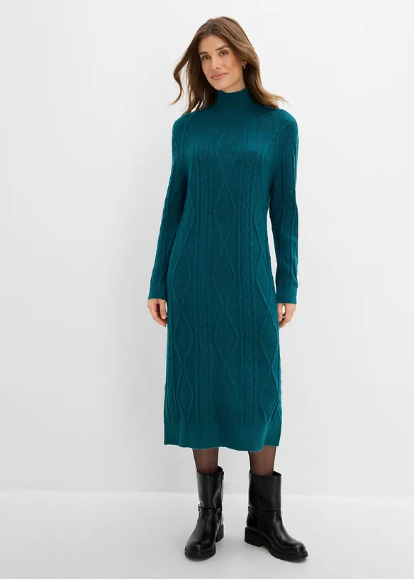 Abito in maglia a trecce, bonprix