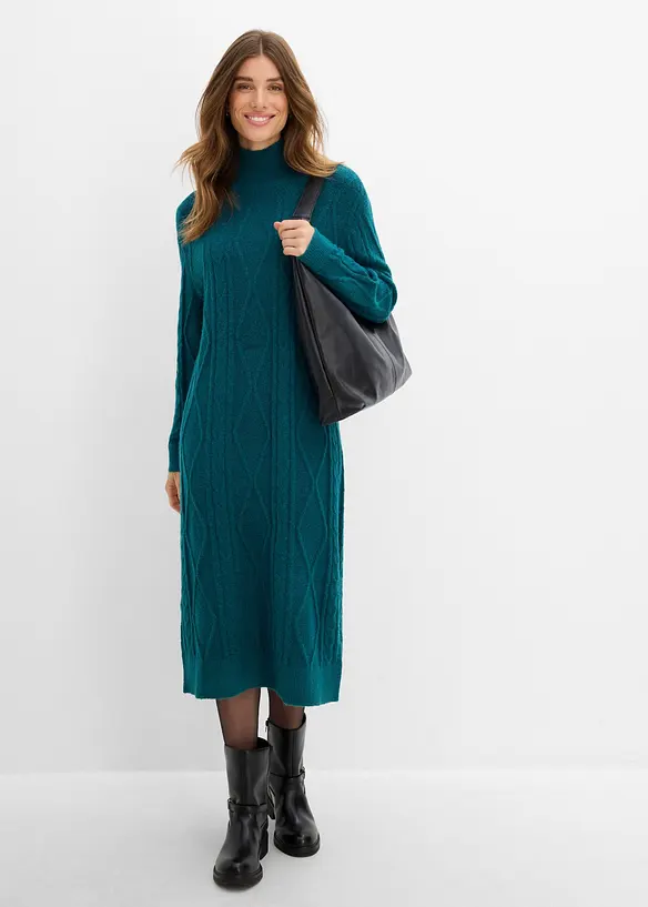 Abito in maglia a trecce, bonprix