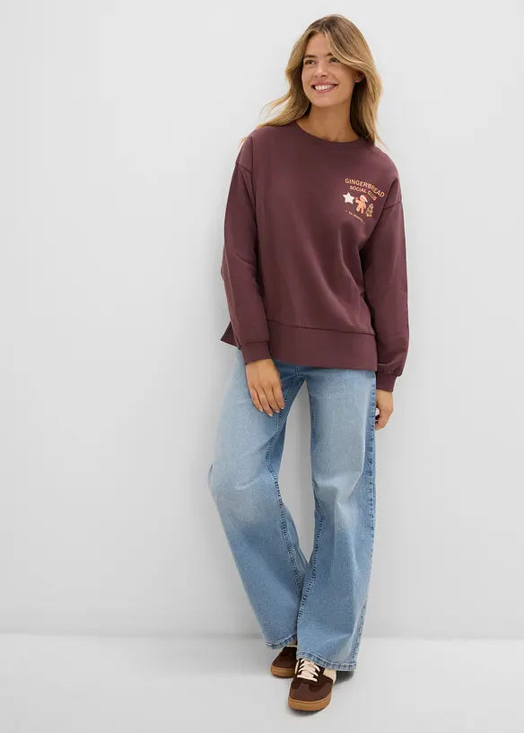 Felpa oversize in puro cotone, bonprix