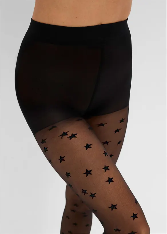 Collant con stelle 30 den, bonprix