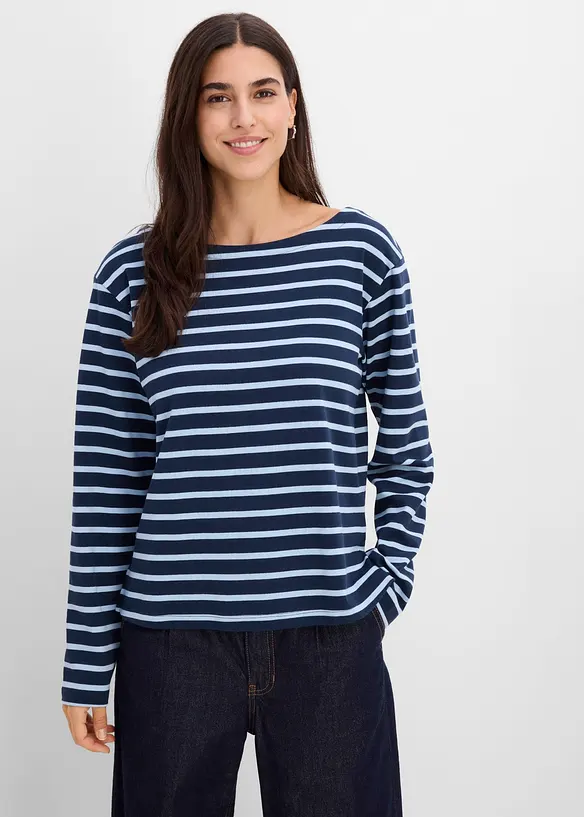 Maglia a maniche lunghe in puro cotone biologico (pacco da 2), bonprix
