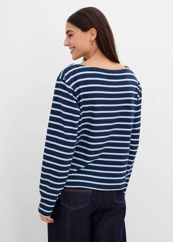 Maglia a maniche lunghe in puro cotone biologico (pacco da 2), bonprix