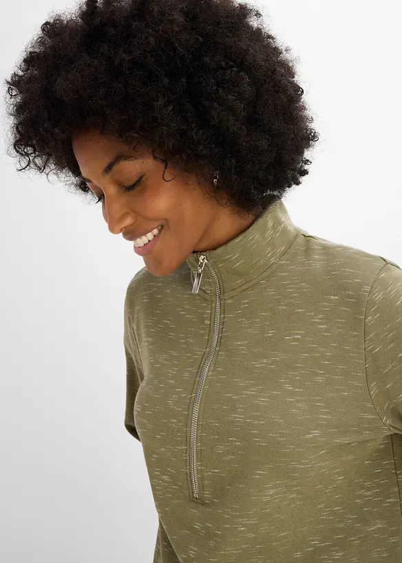 Abito in felpa con mezza zip, bonprix