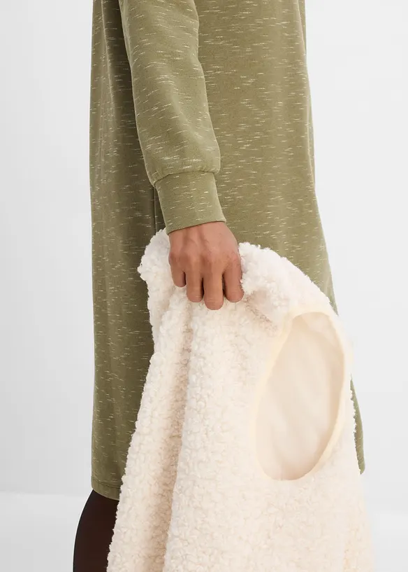 Abito in felpa con mezza zip, bonprix