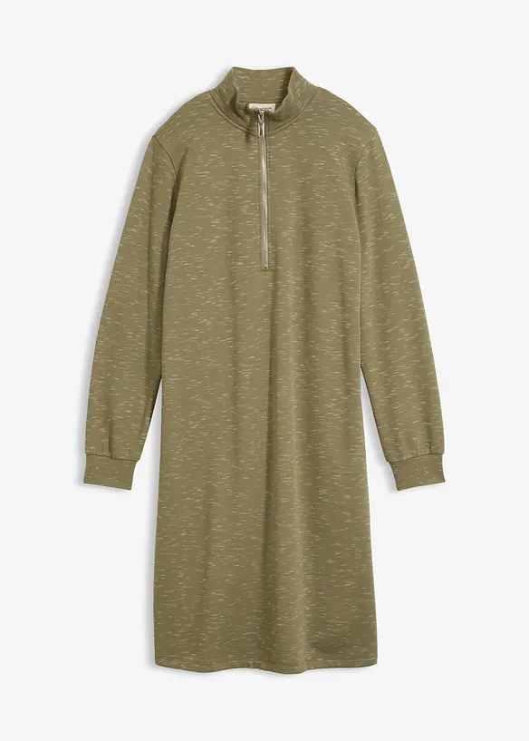 Abito in felpa con mezza zip, bonprix
