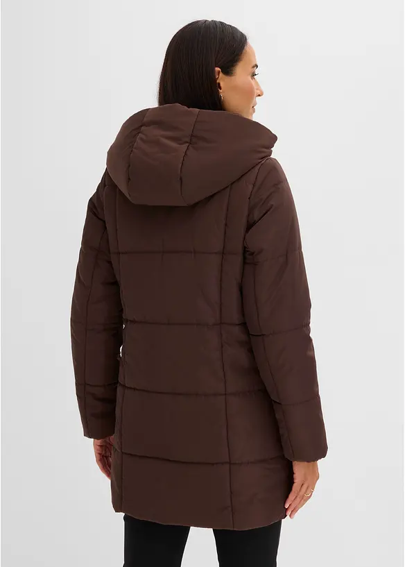 Giacca trapuntata con inserto in pelliccia sintetica, bonprix
