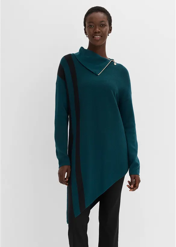 Maglione lungo con fondo asimmetrico, bonprix