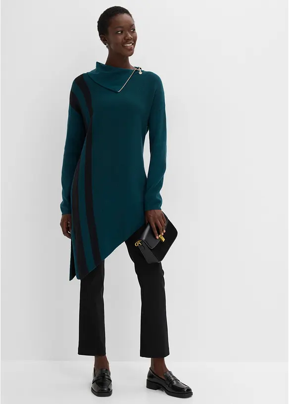 Maglione lungo con fondo asimmetrico, bonprix