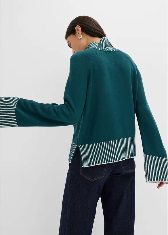 Maglione con collo a lupetto in misto cachemire morbido, bonprix