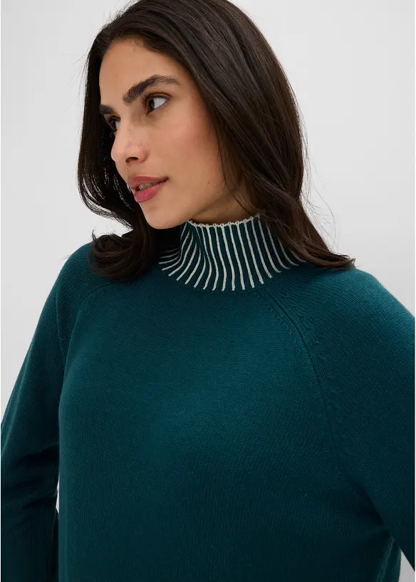 Maglione con collo a lupetto in misto cachemire morbido, bonprix