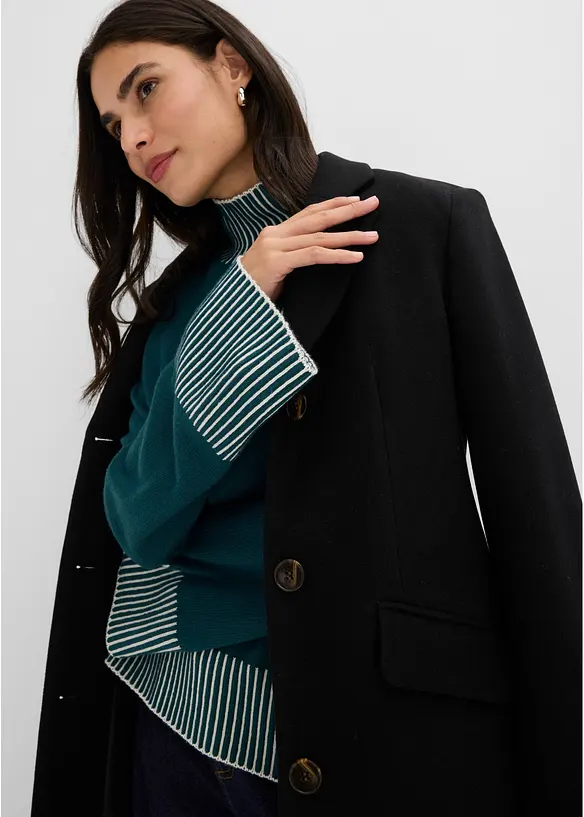 Maglione con collo a lupetto in misto cachemire morbido, bonprix