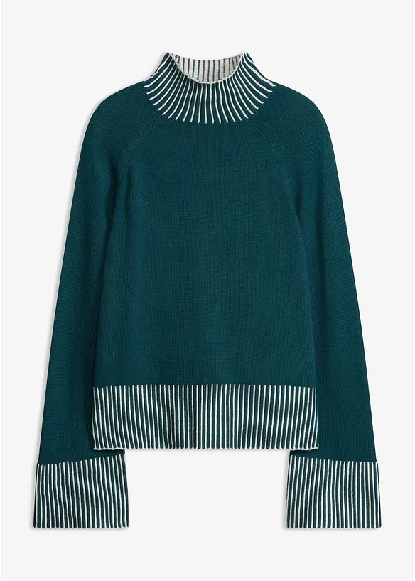 Maglione con collo a lupetto in misto cachemire morbido, bonprix