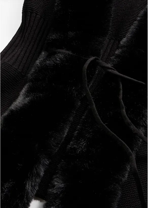 Cardigan con pelliccia sintetica staccabile, bonprix