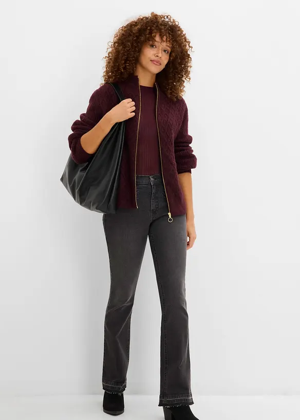 Jeans bootcut, vita alta, bonprix