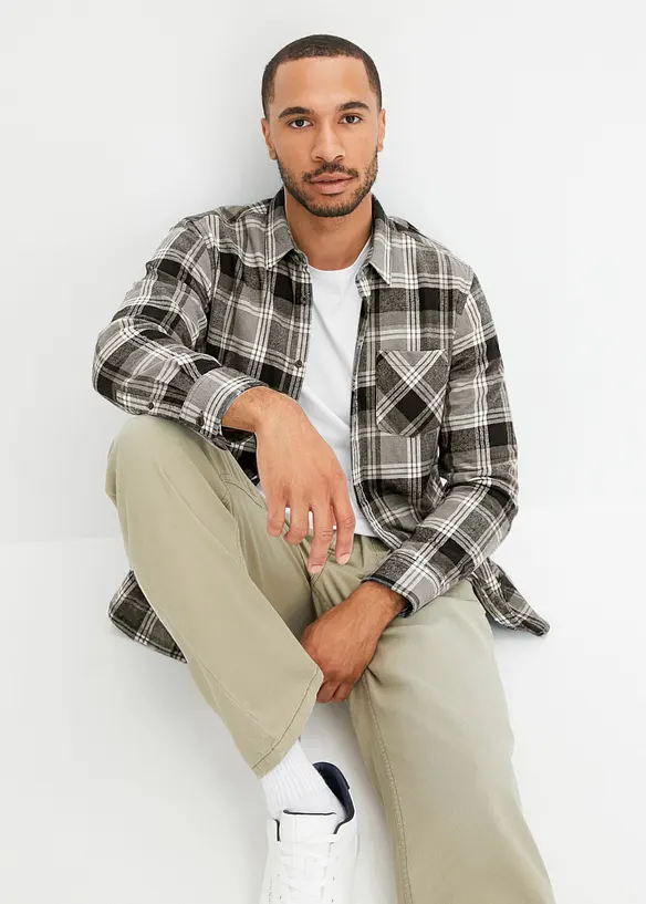 Camicia in flanella di puro cotone, bonprix