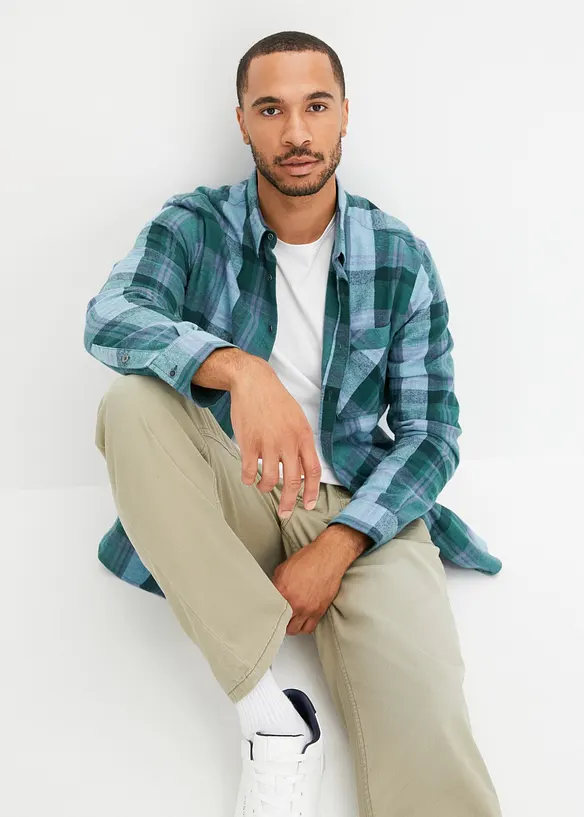 Camicia in flanella di puro cotone, bonprix