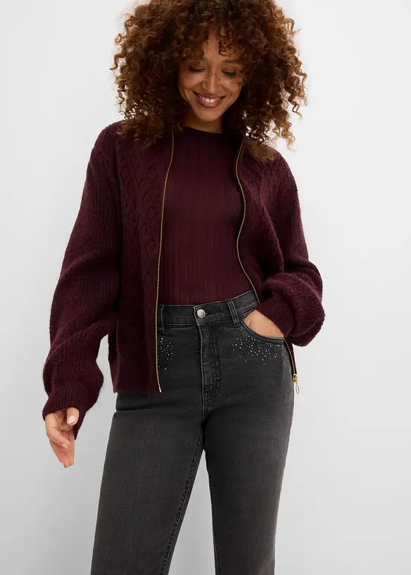 Jeans bootcut, vita alta, bonprix