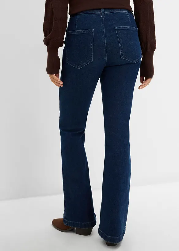 Jeans bootcut, vita media, bonprix