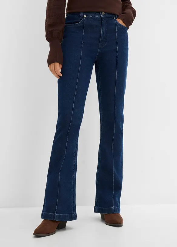 Jeans bootcut, vita media, bonprix