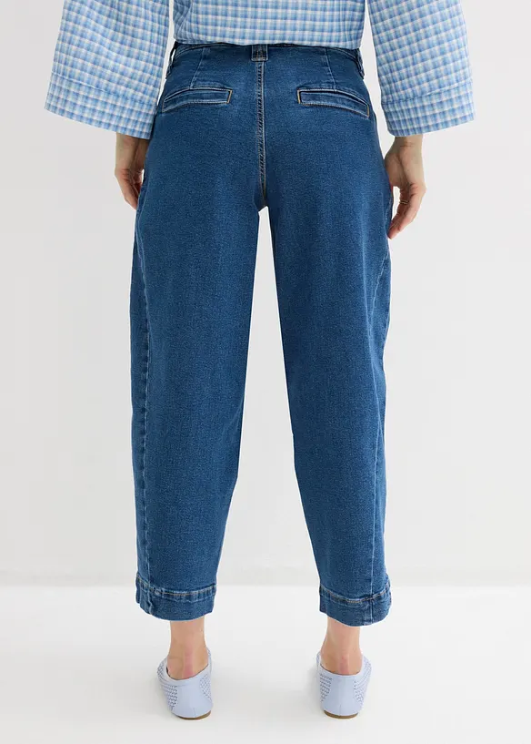 Jeans barrel cropped, vita media, bonprix