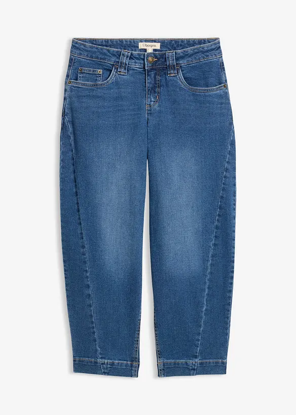 Jeans barrel cropped, vita media, bonprix