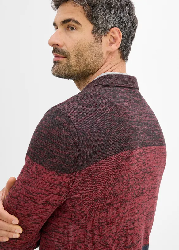 Maglione in filato fine con collo a polo, bonprix