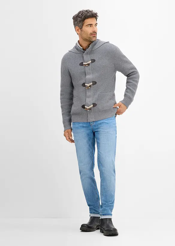 Cardigan in maglia grossa con cappuccio, bonprix