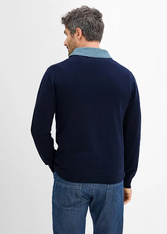 Maglione in filato fine con effetto 2 in 1, bonprix