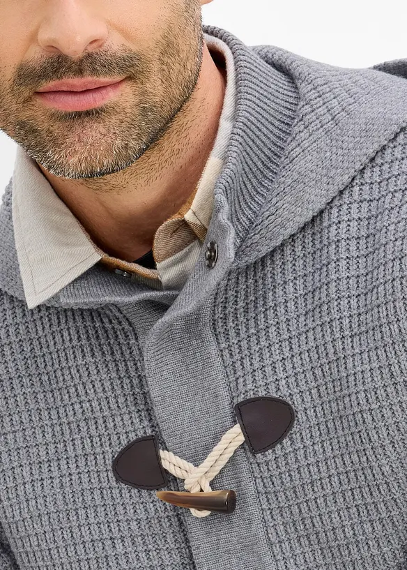 Cardigan in maglia grossa con cappuccio, bonprix
